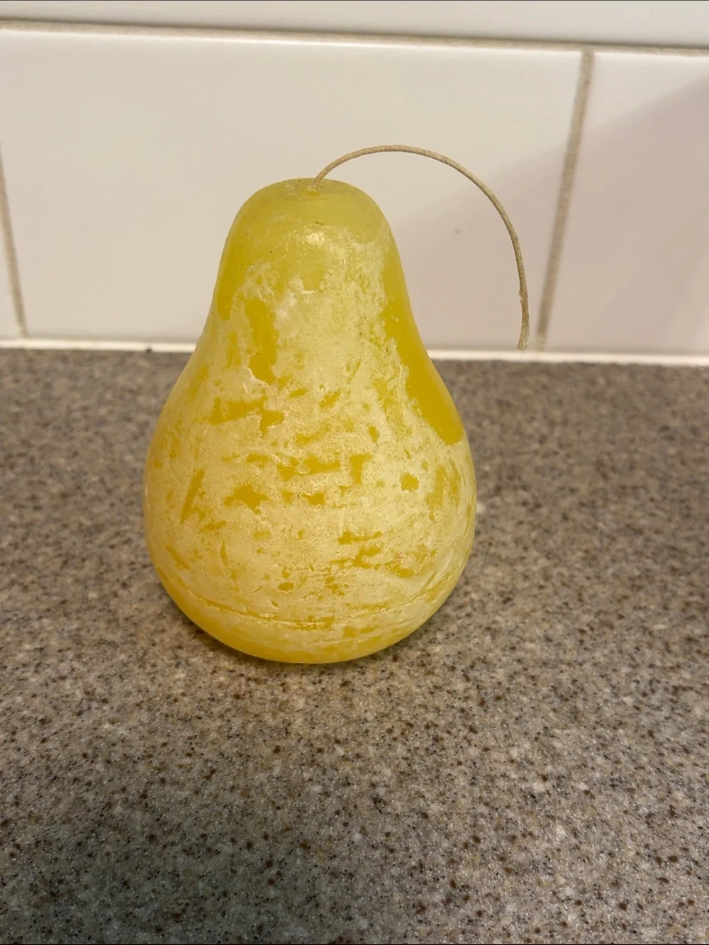 Yellow Pear-Shaped Decorative Candle